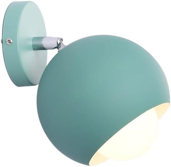 Wall lamp, Clothing Store Coffee Shop 180 Degree Adjustment Wrought Iron Wall Light Fixtures Bedroom Study Girl Room Wall Sconces E27 Screw Aisle Corridor Decorative Lighting Wall Lamp(Green)