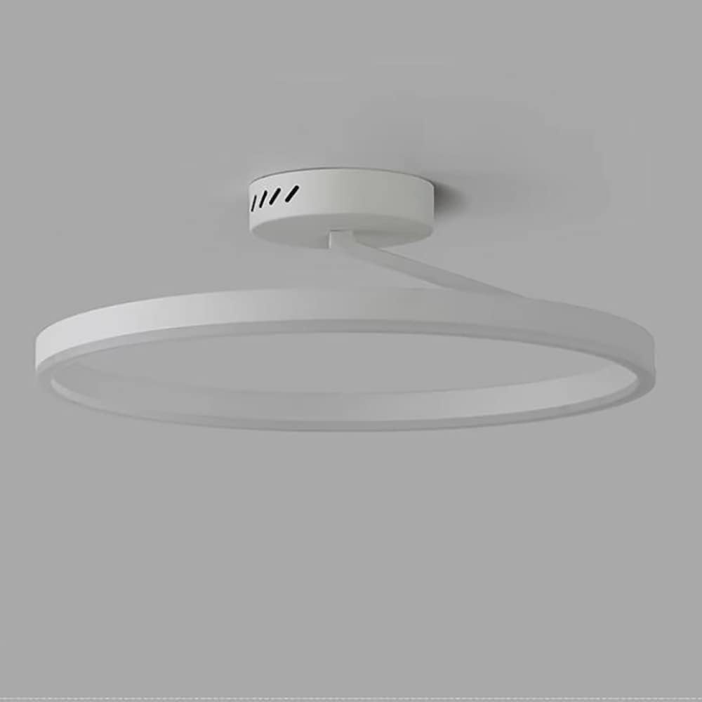 Black/White Ring Ceiling Light Fixture, Metal Wrought Iron Ceiling Lights, Modern LED 3-Color Mode Ceiling Lamp, Simple Ceiling Decoration Lighting Fixtures for Hallway, Bedroom
