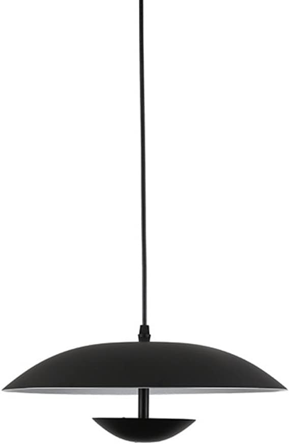 Chandelier, Industrial Pendant Light Creative Wrought Iron Chandelier Restaurant Office Pendant Light Modern and Simple Hanging Lamp Bar Metal Lighting Fixture E27 Single Head(Black,35cm)