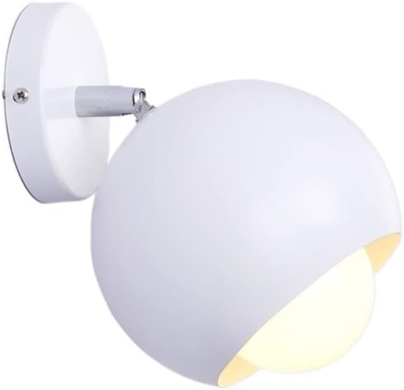 Wall lamp, Clothing Store Coffee Shop 180 Degree Adjustment Wrought Iron Wall Light Fixtures Bedroom Study Girl Room Wall Sconces E27 Screw Aisle Corridor Decorative Lighting Wall Lamp(White)