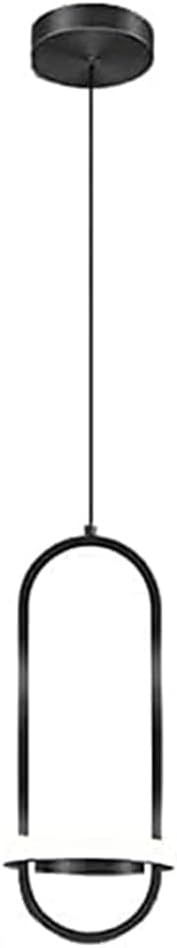 KISAD Chandelier Light Oval Metal LED Pendant Light Modern Wrought Iron Hanging Lamp Nordic Adjustable Ceiling Lighting Fixture Hanging Ceiling Lamp(Black,Warm Light)