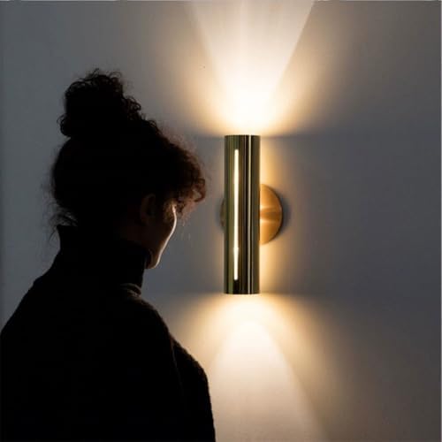 Modern Wrought Iron Wall Sconces - Up & Down Lighting, Black Double Head Decorative Lamp for Bedroom, Living Room, Bathroom & Hallway - Stylish Hollow Finish Wall-Mounted Design