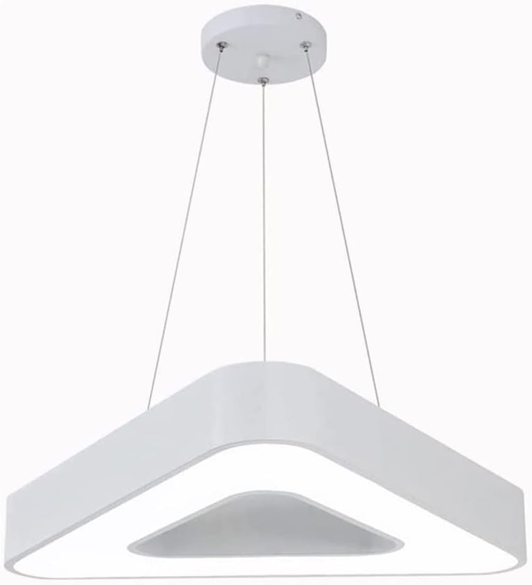KISAD Chandelier Light Creative Triangle Acrylic Chandelier Nordic Minimalist Studio Pendant Light Modern Wrought Iron Hanging Lamp Fixtures Hanging Ceiling Lamp(Warm Light -3000k,White(45cm))