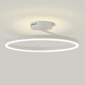 Black/White Ring Ceiling Light Fixture, Metal Wrought Iron Ceiling Lights, Modern LED 3-Color Mode Ceiling Lamp, Simple Ceiling Decoration Lighting Fixtures for Hallway, Bedroom
