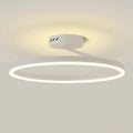 Black/White Ring Ceiling Light Fixture, Metal Wrought Iron Ceiling Lights, Modern LED 3-Color Mode Ceiling Lamp, Simple Ceiling Decoration Lighting Fixtures for Hallway, Bedroom
