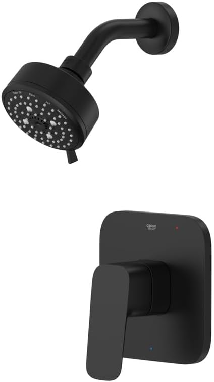 Grohe 1053772430 Cubeo Pressure Balance Valve Shower Trim Kit, Matte Black