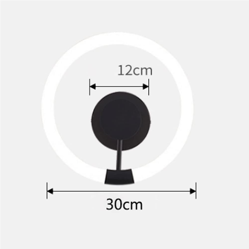 Round Dimmable Wall Sconces Acrylic Modern Wrought Iron Light for Living Room Bedroom Bathroom Kitchen Island(Black)