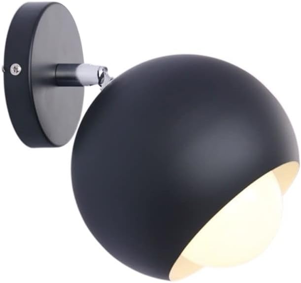 Wall lamp, Clothing Store Coffee Shop 180 Degree Adjustment Wrought Iron Wall Light Fixtures Bedroom Study Girl Room Wall Sconces E27 Screw Aisle Corridor Decorative Lighting Wall Lamp(Black)