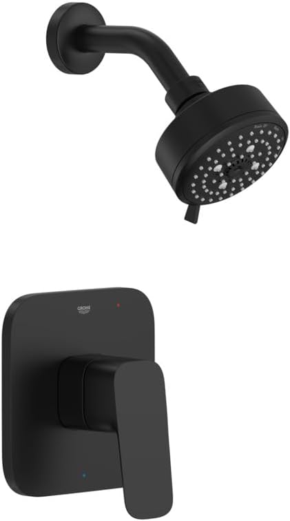 Grohe 1053772430 Cubeo Pressure Balance Valve Shower Trim Kit, Matte Black