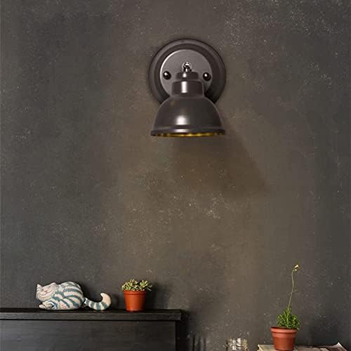 Wall Light Industrial Swing Arm Wall Lamp Adjustable Sconces Wall Lighting with 3W Led Bulb Wrought Iron Light Fixtures Vintage Wall Lights for Living Room Bedroom Kitchen Hallway Bar Farmhouse (Black