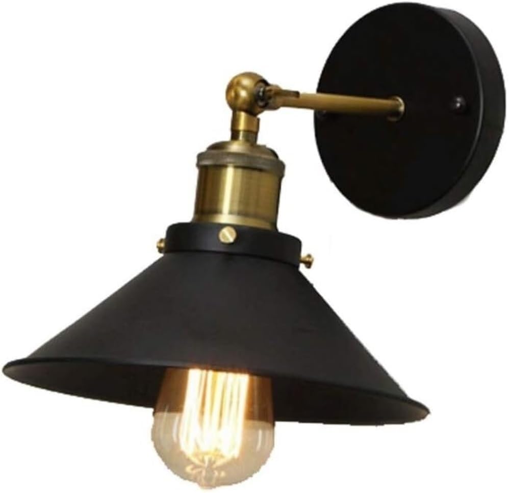 Sconce Wall Lighting Adjustable Wall Lamp Wrought Iron Wall Light Retro Nordic E27 Wall Sconce Bedroom Bedside Staircase Living Room Bathroom Light Fixtures(Single Head)