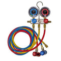 OEMTOOLS 24559 R1234yf Manifold Gauge Set, AC Manifold Gauge Set, Charging and Diagnostics for Automotive Refrigerant Systems, 72' Hoses, Sight Glass, Manual Couplers, Free-Floating Piston Valves