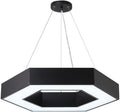 Modern Chandelier Creative Hexagon Acrylic Pendant Light Nordic Minimalist Studio LED Chandelier Modern Wrought Iron Hanging Lamp Fixtures for Clothing Store Restaurant Bars Offices Meeting Room(Black