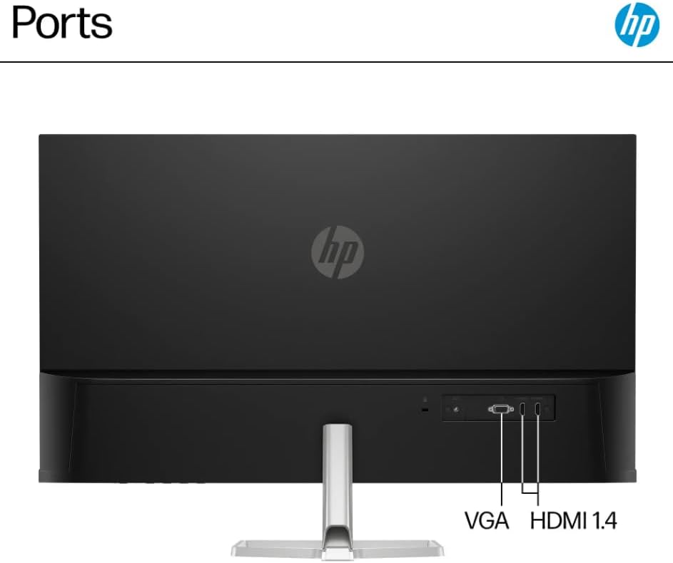 HP Monitor 32' VA Panel, FHD(1920X1080), Anti-Glare Display, 100Hz Refresh Rate, 7 MS Response Time, 2 x HDMI 1.4, 1 x VGA, 16:9 Aspect Ratio, Silver, with HDMI Cable