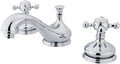 Kingston Brass KS1161BX Vintage Widespread Lavatory Faucet with Metal cross handle, Polished Chrome, 8-Inch Adjustable Center