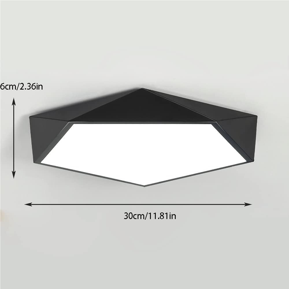 Ultra-Thin Modern Minimalist Nordic Wrought Iron Ceiling Lamp Soft Ambient Lighting Fixture for Bedroom Study Living Room Dining Room Kitchen Hallway Corridor Aisle Pendant(Black,White light)