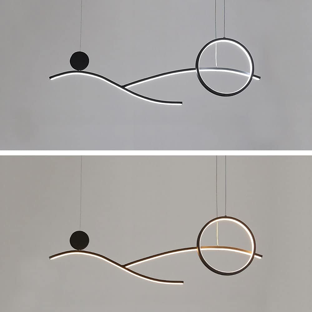 Industrial Pendant Light/Modern Hanging Light/LED/Adjustable Hanging Light/Ceiling Lighting Fixtures/Wrought Iron/Island Lights/Cafe/Study Room/Shop(Black)