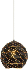 CCACHE E27 Industrial Pendant Light Geometry Wrought Iron Vintage Hanging Pendant Lamp Retro Lamp Fixtures for Kitchen Home Lighting Decor, Single Head Black Hanging Lamps Fixture