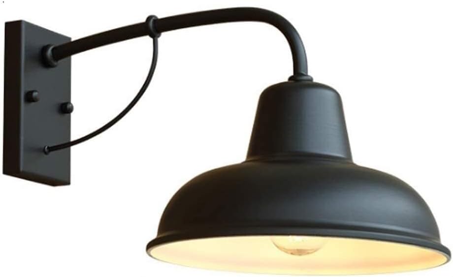Industrial Farmhouse Wall Sconces American Style Vintage Wall Lighting Fixtures with E26 Sockets Outdoor Wrought Iron Wall Lamps for Balcony Garage Barn Garden(Matt Black)