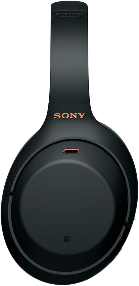 Sony WH1000XM4/B Premium NC Wireless Over-The-Ear Headphones Bundle with Deco Gear Premium Hard Body Case + Converter Adapter Type C + Mizco Travelocity in-Ear Headphone + 2 Year Protection Pack
