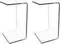 Clear Acrylic End Table, 20' L x 12' W x 12' H x 0.5' Thick C-Shape Clear Side Tables, Modern Lucite Coffee Table for Living Room, Bedroom, Bathroom, Office, Kitchens No Installation (2pcs)