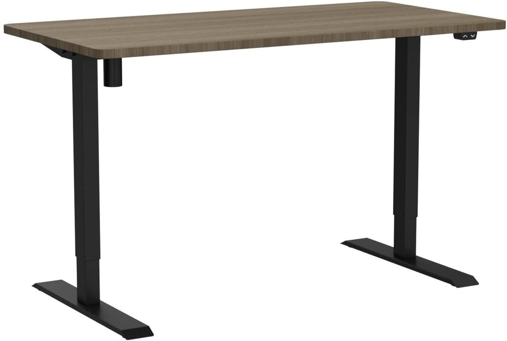 FLEXISPOT EN1 One-Piece Standing Desk, Electric Adjustable with 4 Memory Presets, 176 LBS Capacity, Stable & Quiet, Seamless Desktop for Home Office & Dual Monitors, 55'x28' Black Walnut