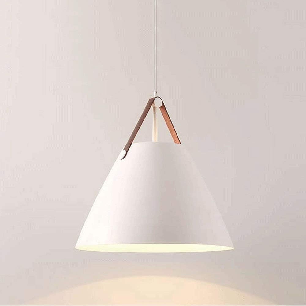 OJRGG Scandinavian Modern Pendant Light Single Head Adjustable Chandelier Wrought Iron Ceiling Light Fixture for Kitchen Island Dining Room Bedroom Hallway Bar Living Room Hanging Light(White,36cm)