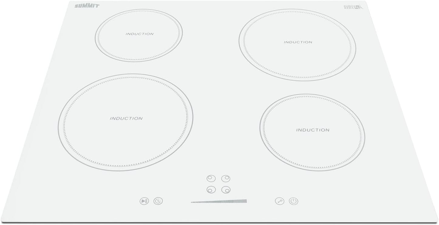 Summit 24' Induction Cooktop, 4 Cooking Zones, 208-240V Electric Cooktop, ADA Compliant Design, Black - SINC4B241B