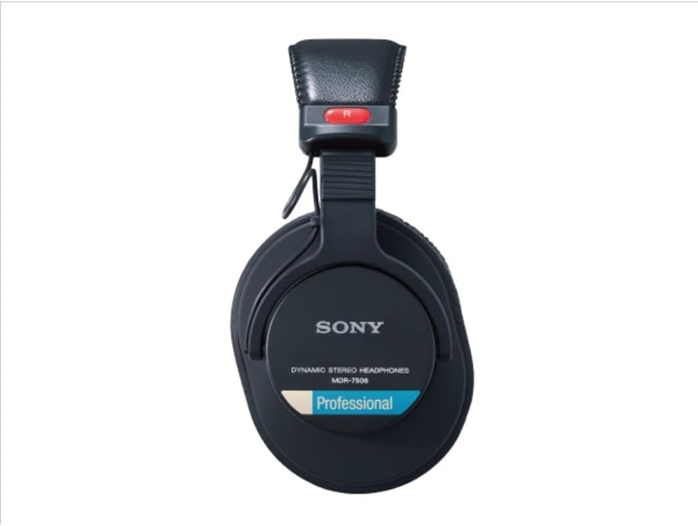 Sony MDR7506 Professional Large Diaphragm Headphones Bundle with Headphone Case Black and 1 YR CPS Enhanced Protection Pack