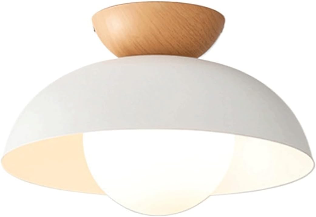 Minimalist Bowl Ceiling Light Modern Wrought Iron Ceiling Lamp Close to Ceiling Light Fixtures for Cloakroom Kitchen Aisle Hallway Bedroom Entryway Staircase(White)