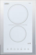 Summit 15' Electric Cooktop, 2 Burners, 230V Radiant Cooktop, ADA Compliant Design, White - CR2B23T4WTK15