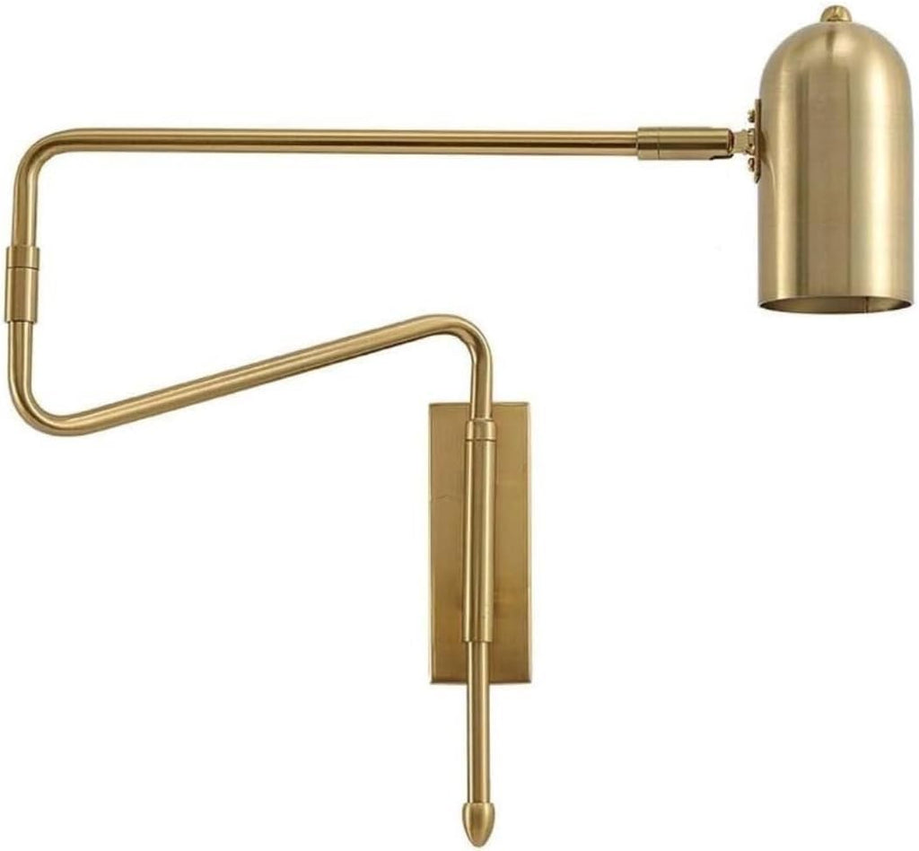 Vintage Wall Sconce, Telescopic Wall Lamp Nordic Wrought Iron Rocker Wall Light Long Pole Folding Bedside Reading Lamp Bedroom Living Room Wall Mounted Light Fixtures(Black)(Gold)