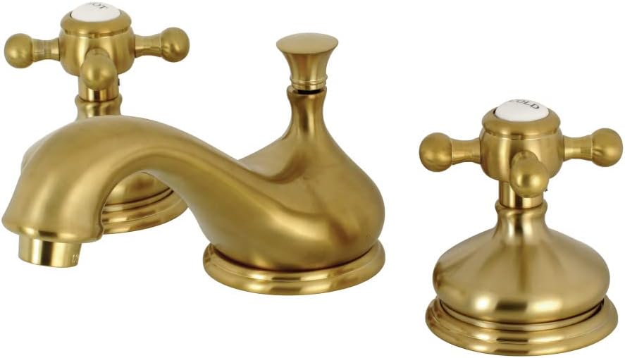 Kingston Brass KS1167BX 8 in. Widespread Bathroom Faucet, Brushed Brass