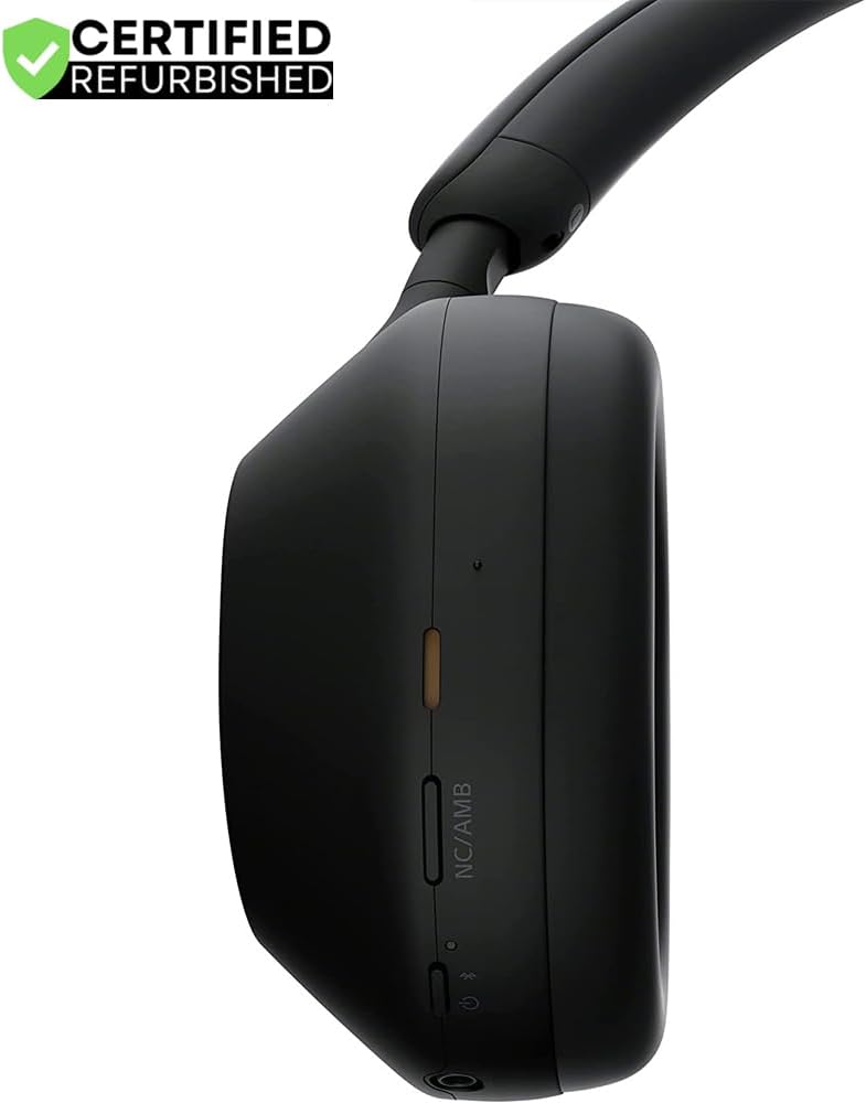 Sony (Refurbished WH1000XM5/B Wireless Industry Leading Noise Canceling Headphones Black Bundle with 2 YR CPS Enhanced Protection Pack (Renewed)