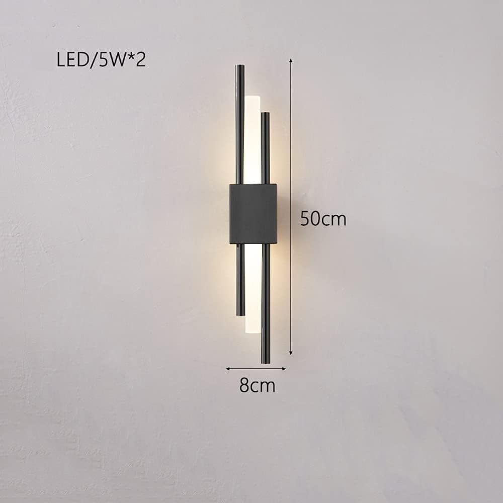Wall Sconces Nordic Wrought Iron Wall Sconce Modern Minimalist Art Wall Light Wall Mounted Lighting Fixture for Bedroom Bathroom Porch Restaurant Villa Balcony Restaurant Study Decoration(White Light,
