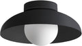 Japanese Style Hanging Lamp G9 Ceiling Light Round Glass Wrought Iron Fixture for Aisle Corridor Kitchen Bedroom Porch Homestay(Black)