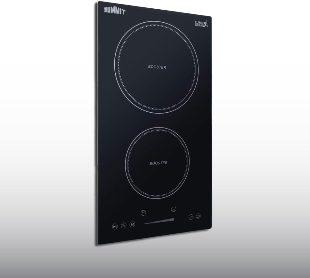 Summit 12' 2 zone Electric Cooktop. 208-240V Induction Cooktop, ADA Compliant, Black- SINC2B230B