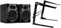 Pioneer DJ DM-50D 5-inch Active Monitor Speaker - Black & RockJam Portable DJ Laptop Stand with Adjustable Height, Anti-Slip Design, Works for Laptops, Controllers and CD Players