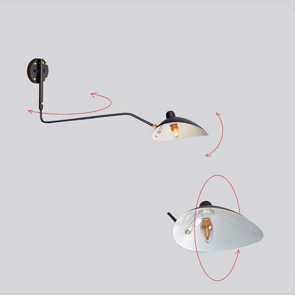 Sconce Wall Lighting Nordic Retro Wall Lamp Wrought Iron Wall Lamp Industrial Wind Long Rod Rocker Bedroom Bathroom Light Fixtures