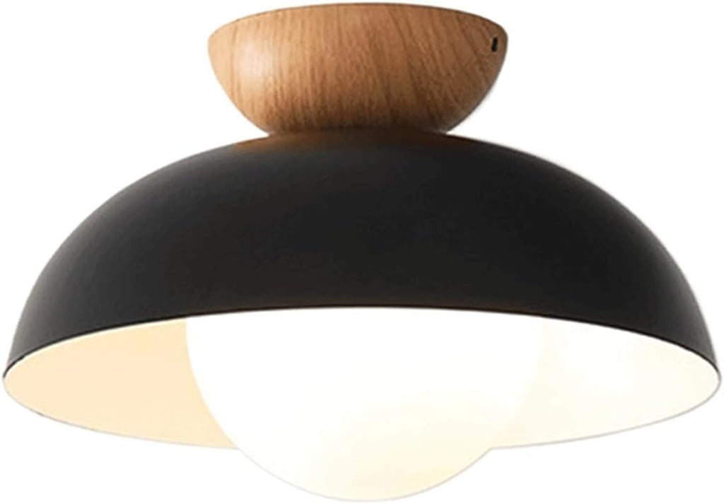 Minimalist Bowl Ceiling Light Modern Wrought Iron Ceiling Lamp Close to Ceiling Light Fixtures for Cloakroom Kitchen Aisle Hallway Bedroom Entryway Staircase(Black)
