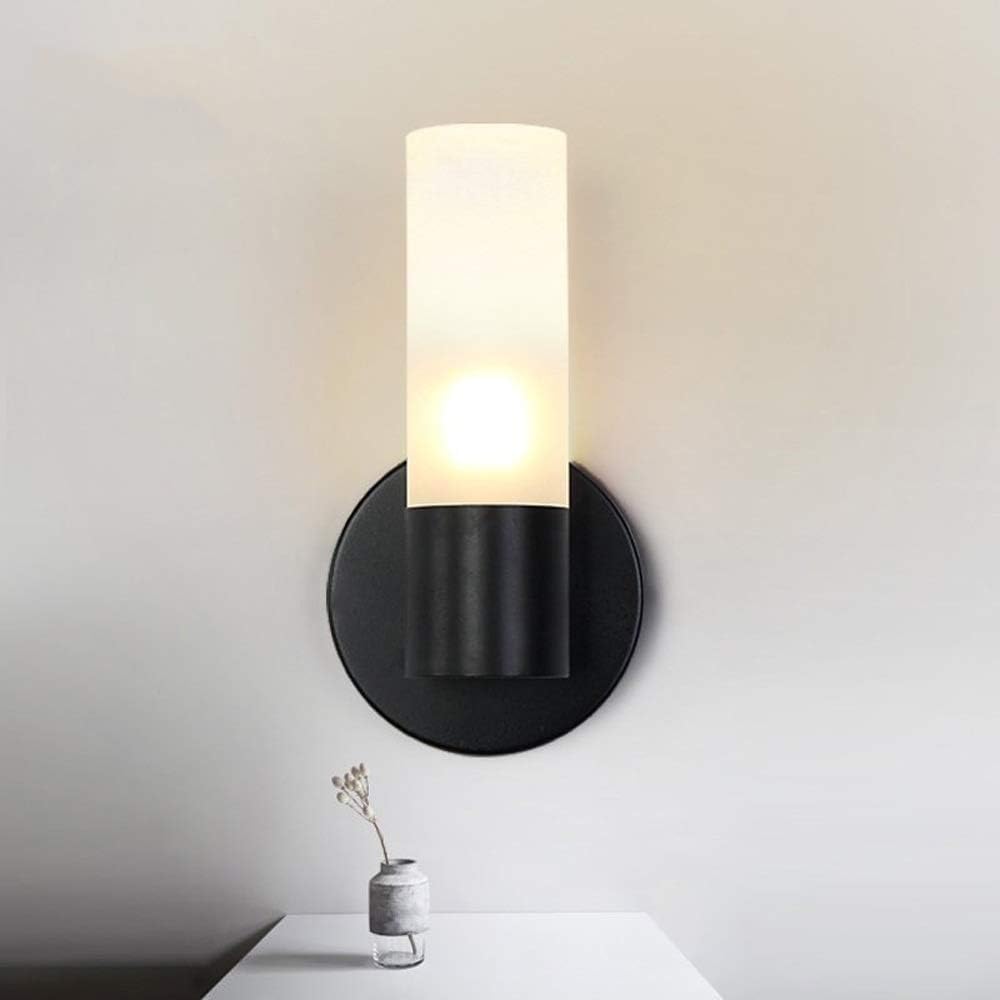 Tai Lu Wall lamp, Modern Creative LED Wall Light Nordic Wrought Iron Wall Sconce Loft V-intage Black Metal Bedroom Bedside Lamp Kitchen Restaurant Bar Decoration Lighting Fixture Bedside Readin