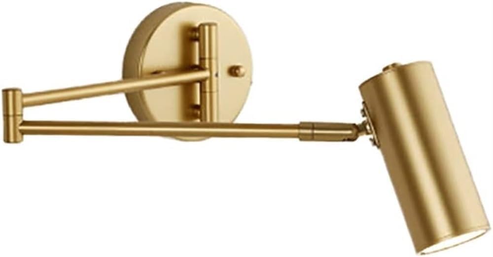 E27 Foldable Wall Sconce Golden Wrought Iron Wall Lamp Modern Wall Mount Light Fixture for Bedroom Bedside Study and Reading Nook(Gold)(Gold)