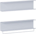 Black/White/Gold Wrought Iron Shelf Household Bathroom Wall Moisture-Proof Shelf, Towel Storage Rack, Article Storage Cabinet (White 60×15cm)