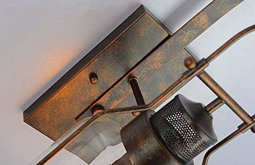Wall Light Vintage Wall Lights Retro Industrial Wall Lamp Glass Shade Wrought Iron Wall Sconce E27 for Loft Restaurant Bar Living Room Courtyard Decorate Wall Lighting Fixture, Metallic