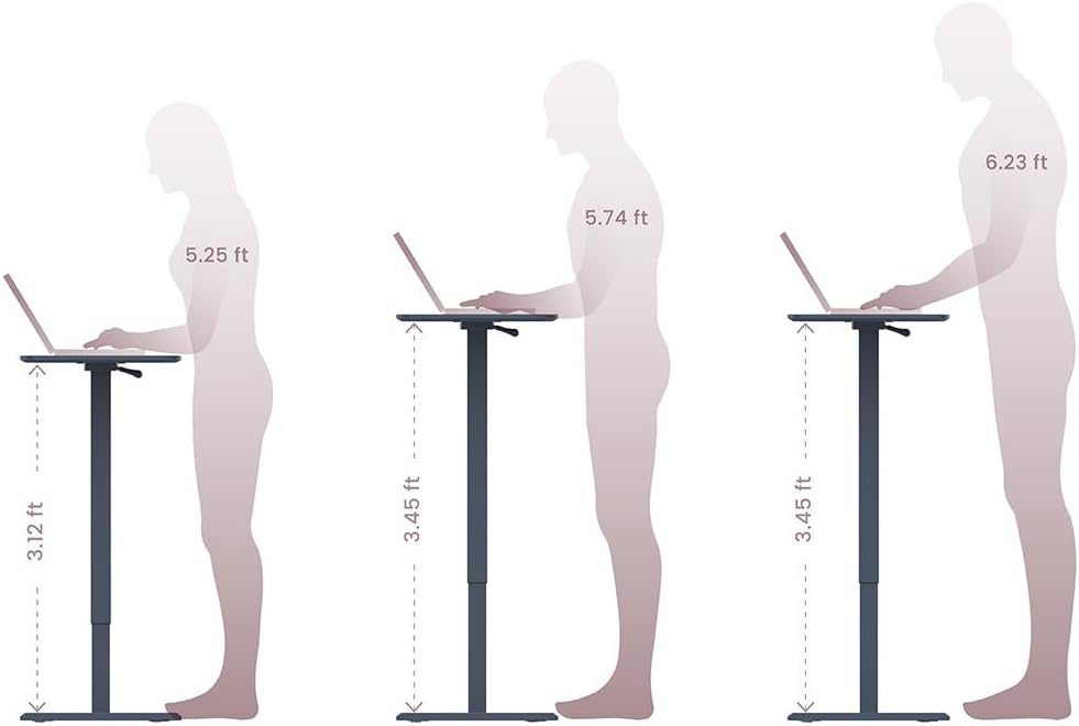 TopJob ANYDESK FOLD Mobile Standing Desk, Portable with Lockable Wheels, Foldable Stand Desk, Rolling Computer Workstations, Used for Home, Couch Side Table, Bedside Table in Bed Room Kitchen
