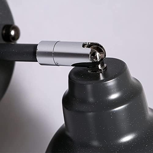 Wall Light Industrial Swing Arm Wall Lamp Adjustable Sconces Wall Lighting with 3W Led Bulb Wrought Iron Light Fixtures Vintage Wall Lights for Living Room Bedroom Kitchen Hallway Bar Farmhouse (Black