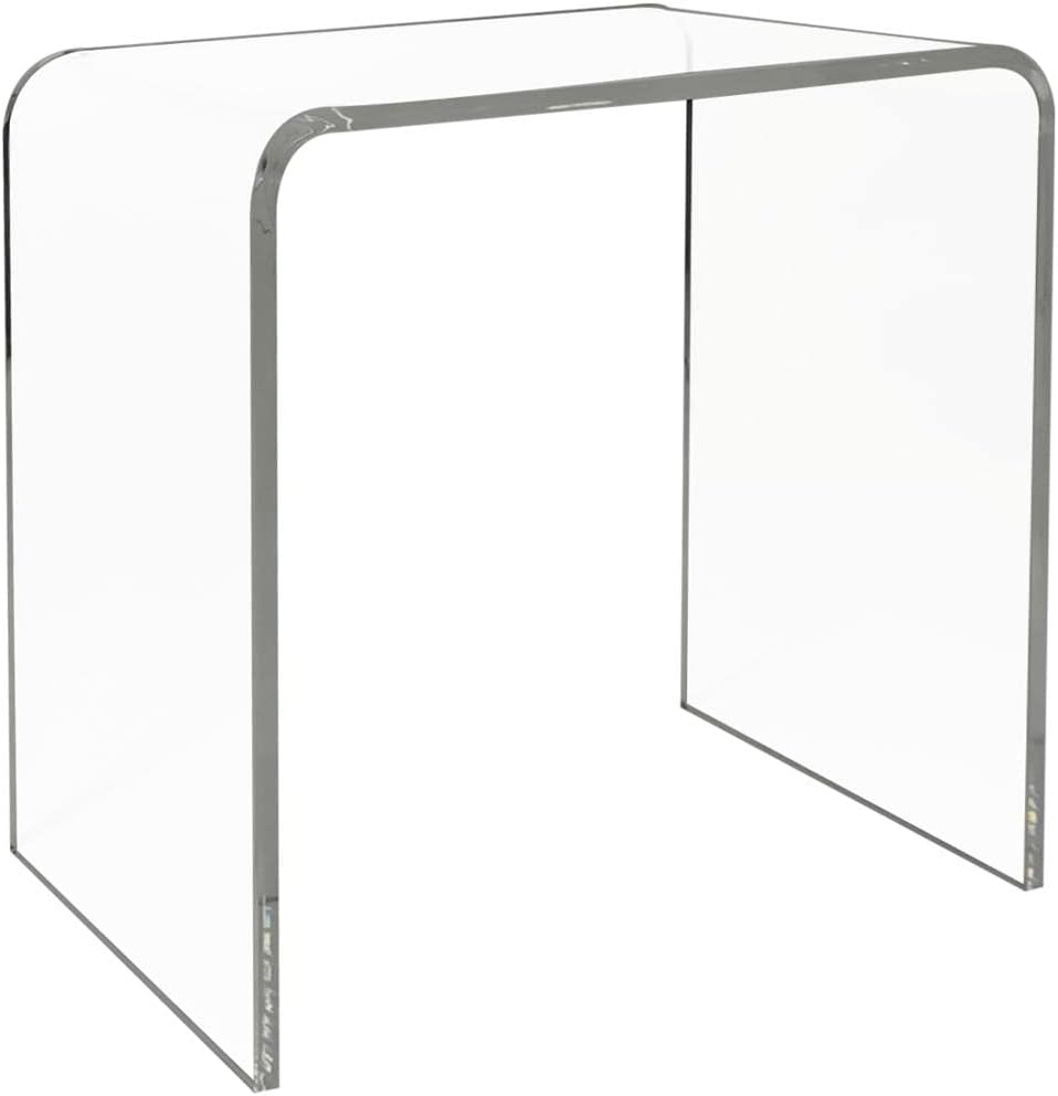 Acrylic Side Table, Acrylic End Table, Clear Coffee Table/Nightstand for Living Room Balcony Bedrooms Small Space, Modern Clear Couch Tables for Sofa 21' L x 12' W x 21' H