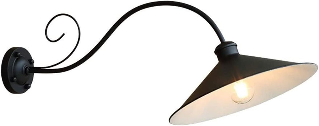 European wall light American Tradition S Shape Black Finish Outdoor Waterproof Wall Lamp Fixture - Exterior Glass Lantern Wrought Iron Metal Garden Wall Sconce Fixture E27 Edison Doorway Porch ,Modern