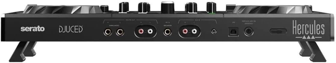 Hercules DJControl Inpulse 500 2-Deck USB DJ Controller Bundle with Laptop Stand, 4-Port USB Hub and Cables (2-Pack) (5 Items)