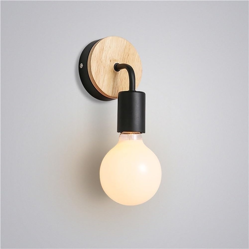 Nordic Solid Single Head Wall Lamp Modern Wrought Iron Wall Sconce Bedroom Bedside Wall Light Fixture Wall Mount Lighting for Corridor Aisle Vanity Mirror Decoration(White)(White)